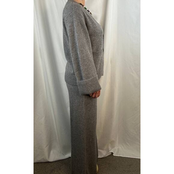 Lisa Yang Danni Cardigan & Sofi Pant Set Grey 100% Cashmere Sz 2 / M $1210 - Picture 7 of 16